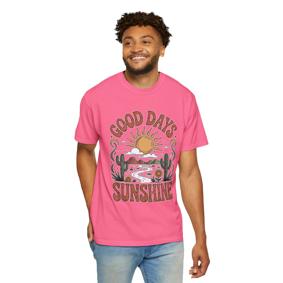 Positive Sunshine Comfort Colors Shirt, Good Days Sunshine Graphic Tee, Retro Desert Nature Shirt, Boho Summer Aesthetic Tee