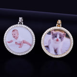 Custom Made Photo Medallions Necklace & Pendant With 4mm Tennis Chain Gold Silver Color Cubic Zircon Men's Hip hop Jewelry