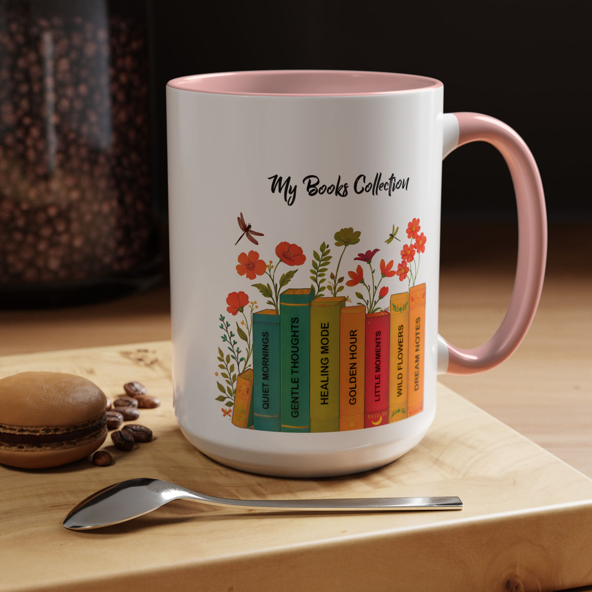 Book Lover Mug, Reading Coffee Mug, Cozy Reader Gift, Bibliophile Cup, Floral Books Mug, Bookworm Gift, Library Lover Present