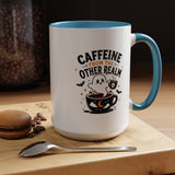 Halloween Ghost Coffee Mug, Caffeine From the Other Realm Black Accent Cup, Funny Spooky Gift for Coffee Lover, Barista or Coworker