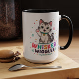 Cute Cat Lover Mug, Personalized Cat Name Coffee Cup, Whisker Wiggles Cat Mom Gift, Funny Kitty Mug for Pet Owners and Cat Lovers