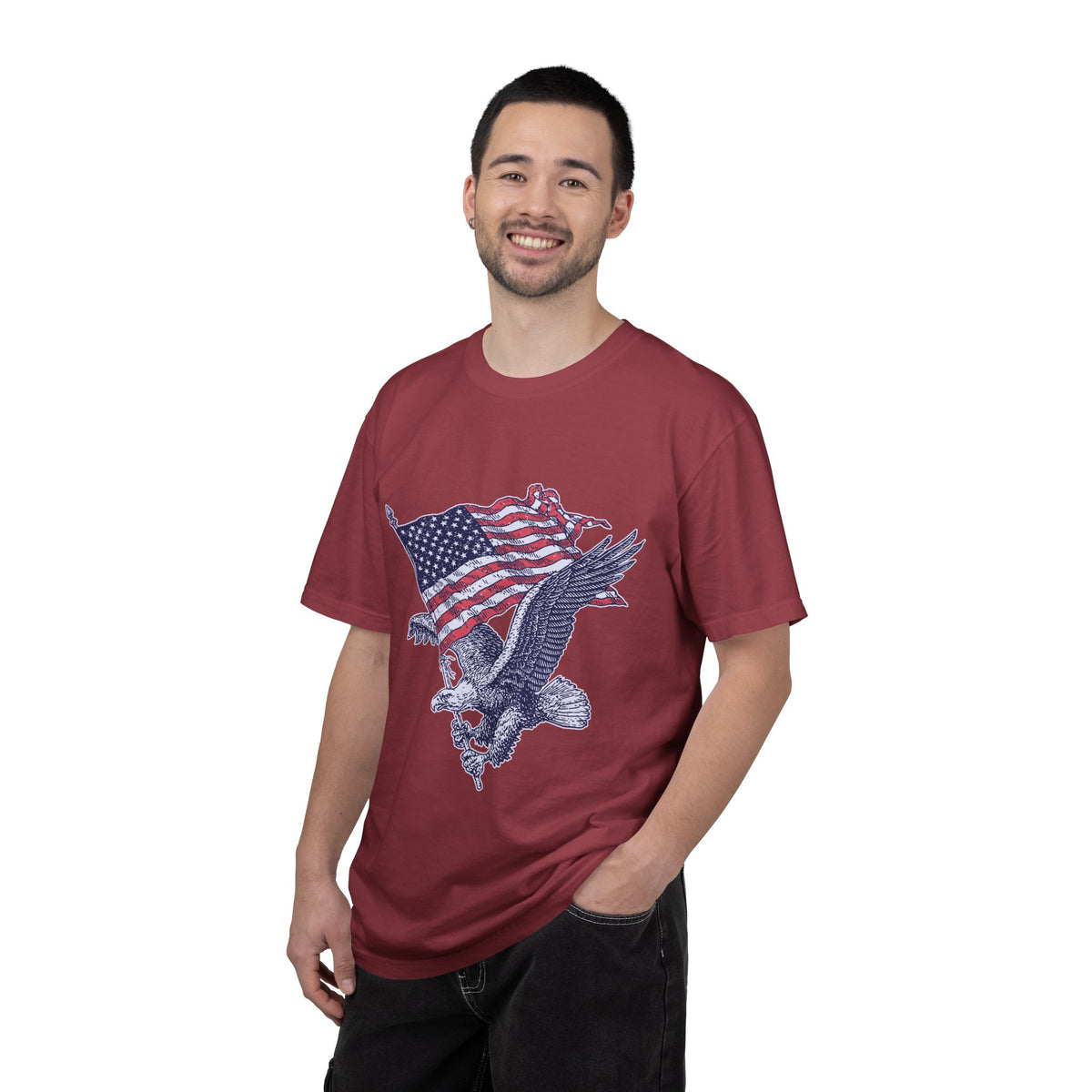 Bald Eagle American Flag Shirt, Retro Patriotic Graphic, Gift for USA Pride Fans, Fourth of July Celebrations and Everyday Clothing