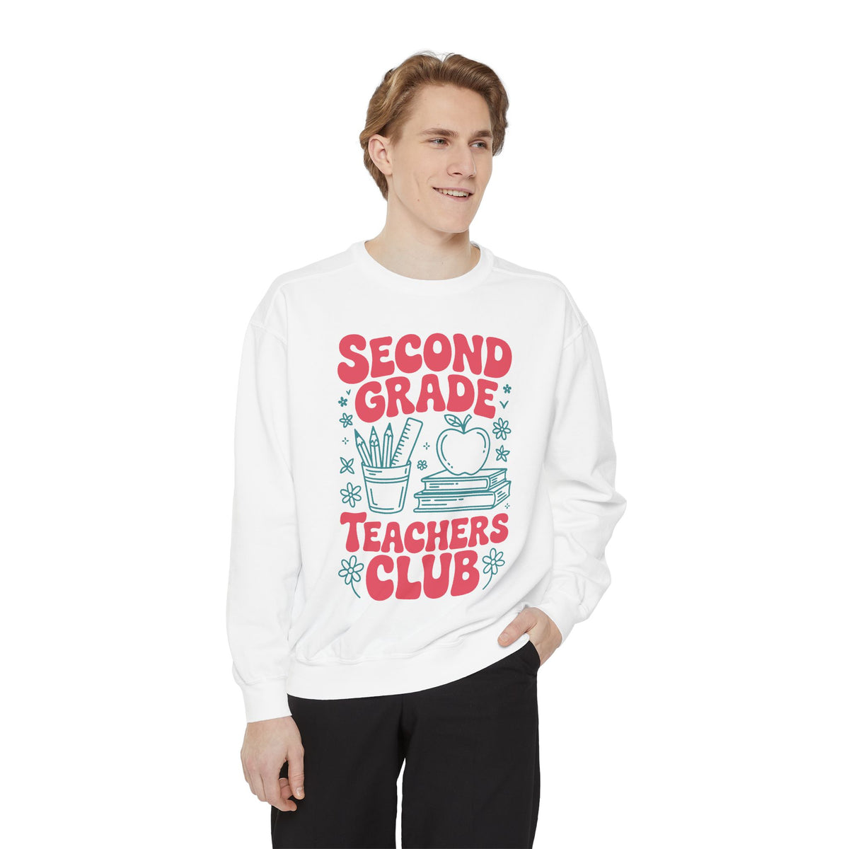 Second Grade Teachers Club Sweatshirt, Retro Teacher Crewneck, 2nd Grade Team Shirt, Back to School Outfit, Educator Appreciation Gift