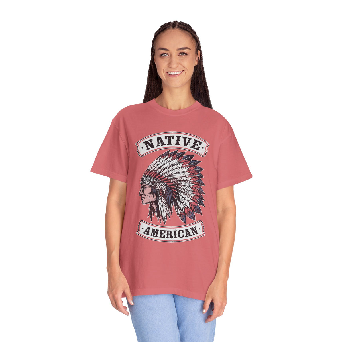 Native American Headdress Shirt, Patriotic USA Graphic Tee, Vintage American Eagle Style, Western Americana Gift, Fourth of July Shirt