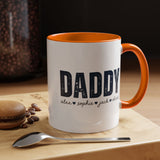 Personalized Daddy Coffee Mug with Kids Names, Custom Dad Mug Gift from Children, Father's Day Coffee Cup, Birthday Gift for Daddy