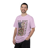 US Army Veteran Shirt, American Flag Camo T-Shirt, Military Dog Tag Tee, Patriotic Gift for Soldier, Retirement or Veterans Day Top
