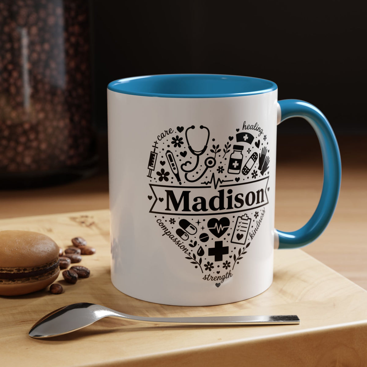 Personalized Nurse Coffee Mug, Custom Nurse Name Gift, RN Appreciation Mug, Nursing Graduation Gift, Healthcare Worker Coffee Cup