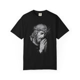 Jesus Praying Graphic Tee, Christian Faith T Shirt, Religious Streetwear Shirt, Vintage Jesus Shirt for Women Men