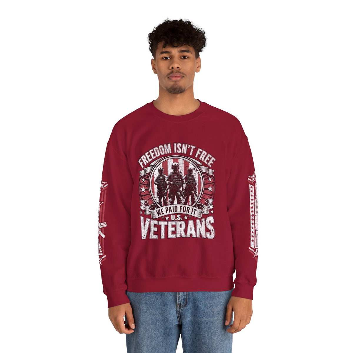 Freedom Isn't Free Veterans Sweatshirt, Military Service Crewneck, American Flag Veteran Pullover, Veteran Gift, Memorial Day Outfit