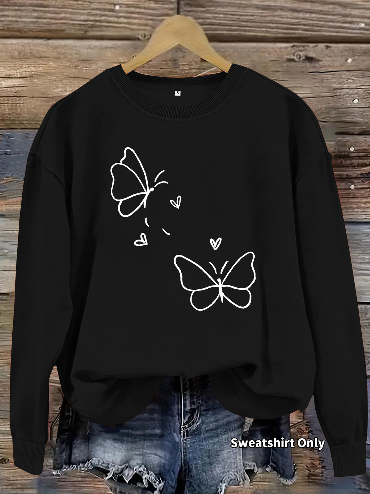 Round neck fleece hoodie
