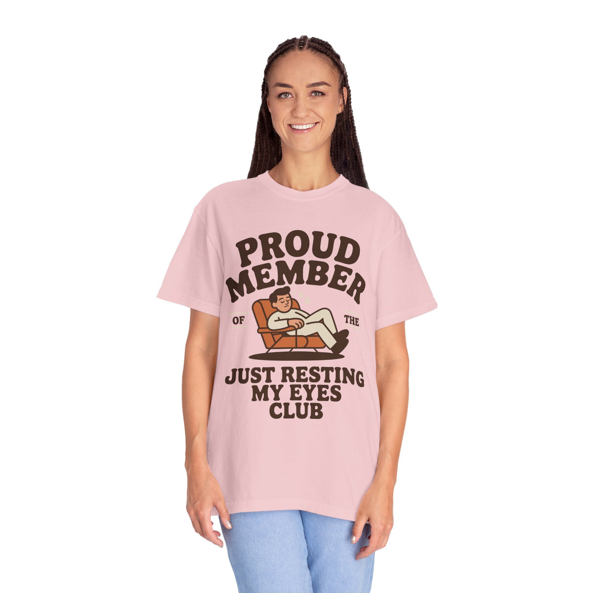 Funny Nap Lover Comfort Colors Shirt, Just Resting My Eyes Club Tee, Tired Adult Humor Shirt, Relaxation Graphic Tee Gif
