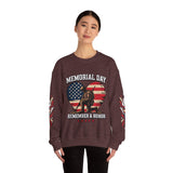 Memorial Day Sweatshirt, Patriotic Military Pullover, Remember and Honor American Flag Crewneck, Veteran Gift, Memorial Day Shirt