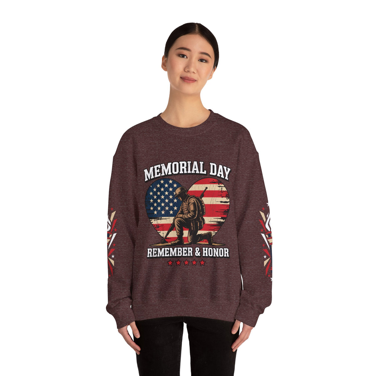 Memorial Day Sweatshirt, Patriotic Military Pullover, Remember and Honor American Flag Crewneck, Veteran Gift, Memorial Day Shirt