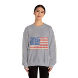 Patriotic American Flag Sweatshirt, USA Floral Crewneck, Vintage Americana Pullover, Fourth of July Outfit, Summer Patriotic Gift for Her