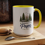 Promoted to Papa Mug, New Grandpa Pregnancy Announcement Gift, Woodland First Time Grandfather Coffee Cup, Baby Reveal Keepsake 2026