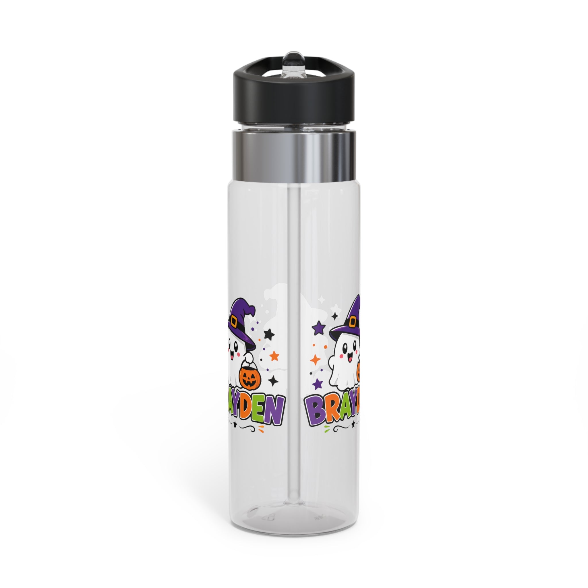 Halloween Transparent Water Bottle for Kids, Ghost Pumpkin Drink Bottle, Spooky Witch Hat School Bottle, Cute Halloween Gift for Boys
