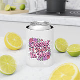 Christian Can Cooler, Jesus I Trust in You Drink Sleeve, Floral Faith Gift for Women, Catholic Gift, Religious Party Favor