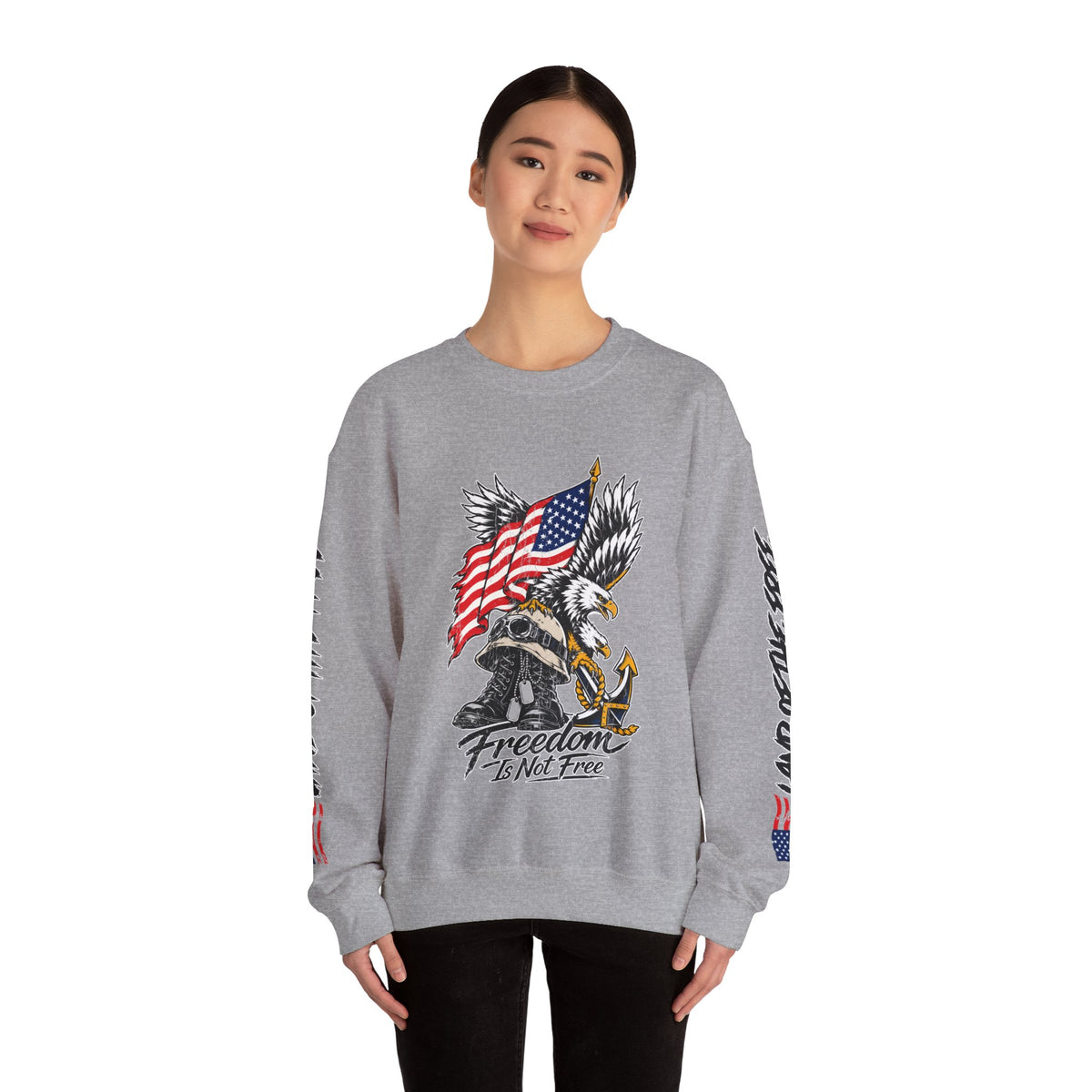 Freedom Is Not Free Sweatshirt, Patriotic Eagle Pullover, American Flag Military Style, Veterans Gift, USA Pride, Americana Clothing