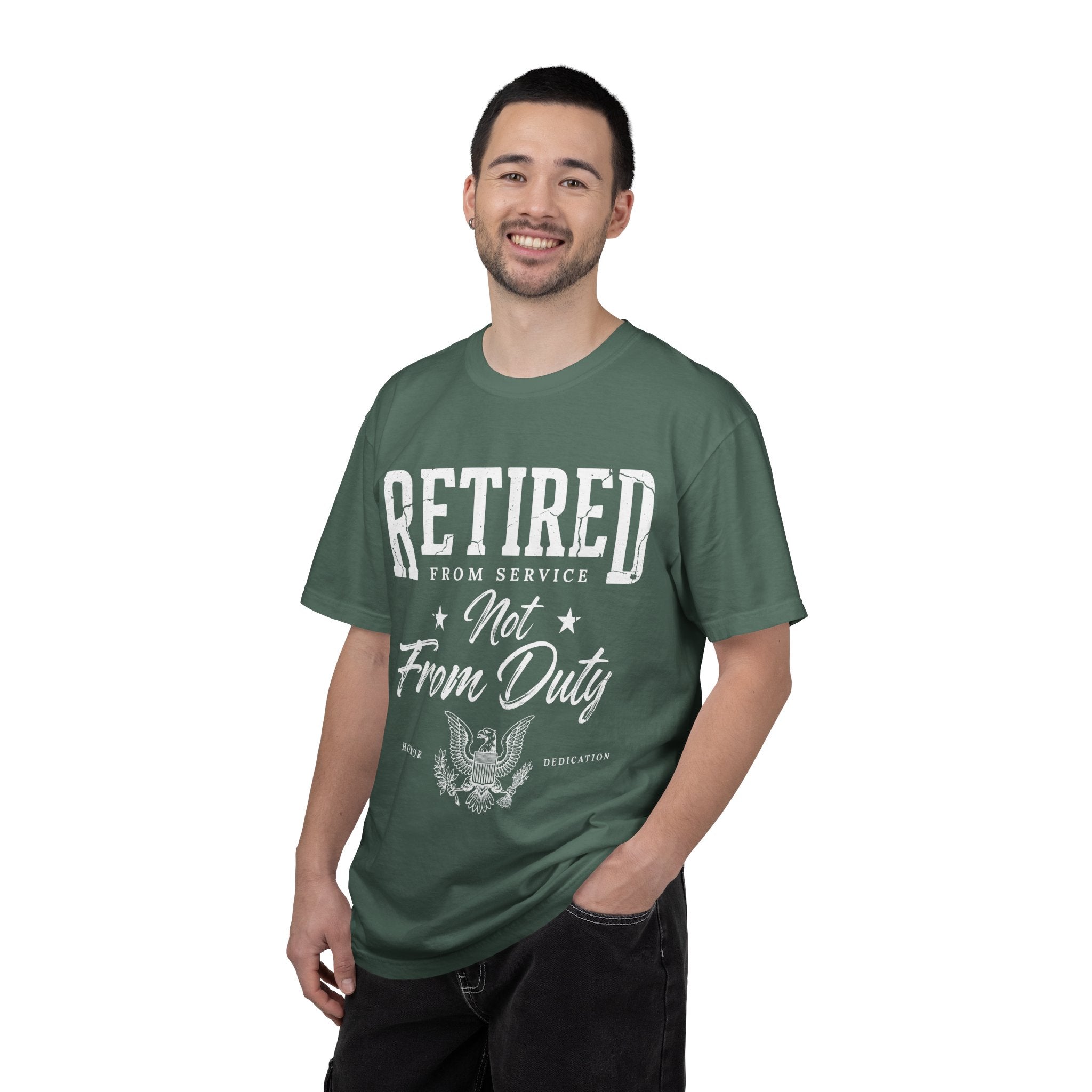 Retired From Service Not From Duty Shirt, Military Retirement T-Shirt, Veteran Gift for Men or Women, Patriotic Eagle Veterans Day Tee