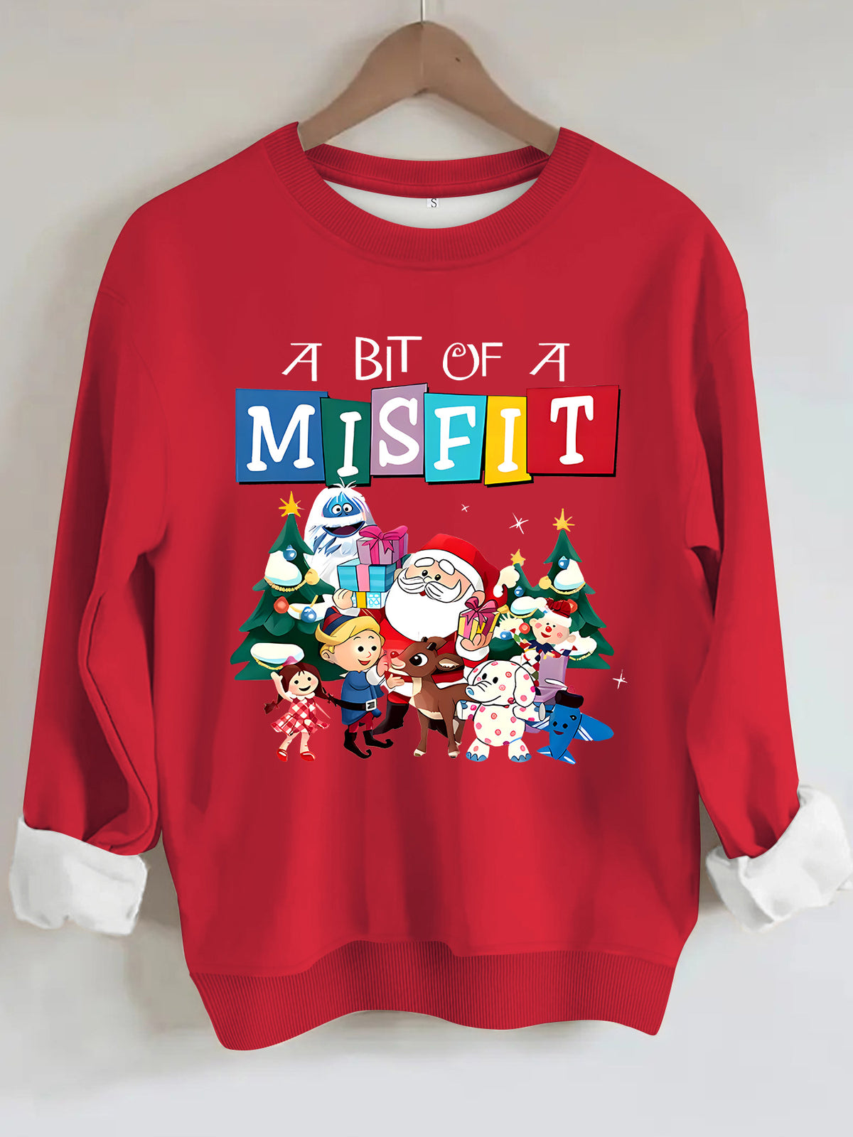 Christmas printed pattern hoodie