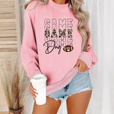 Round neck GAME printed pullover sweatshirt sweatshirt