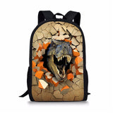 FORUDESIGNS Dinosaur 3D Printing Set School Backpacks for Boys Orthopedic Satchel Schoolbag Children Kids Shoulder Book Bag