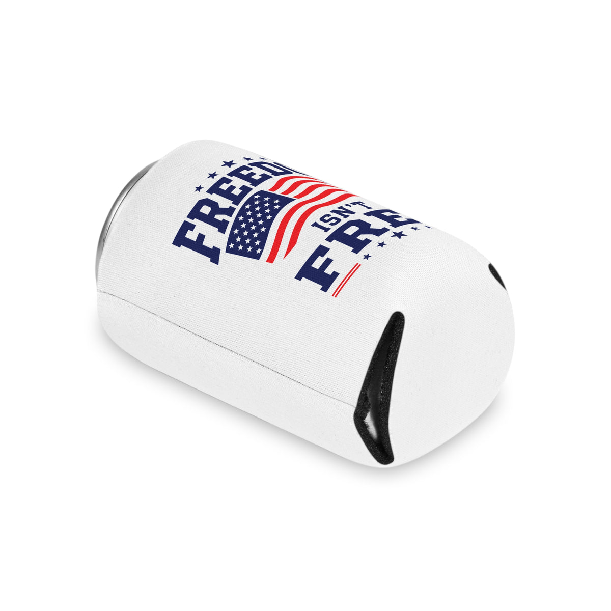 Freedom Isn't Free Can Cooler, Patriotic Drink Holder, Military Inspired Beverage Sleeve, Veteran Gift, American Flag Drink Cozy, USA Gift