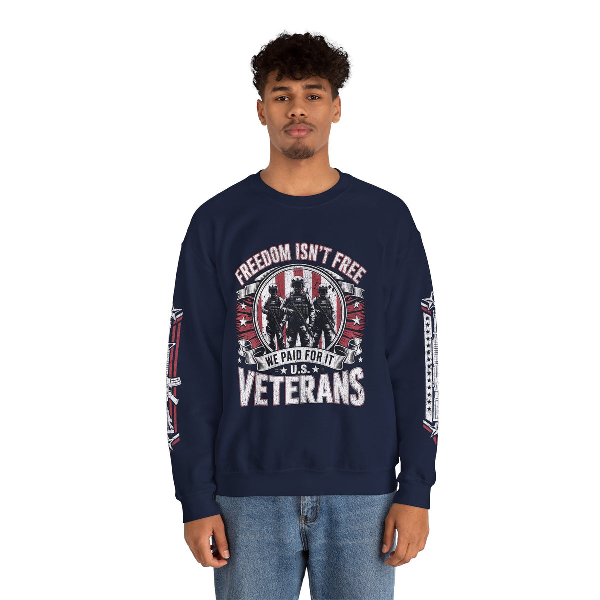 Freedom Isn't Free Veterans Sweatshirt, Military Service Crewneck, American Flag Veteran Pullover, Veteran Gift, Memorial Day Outfit