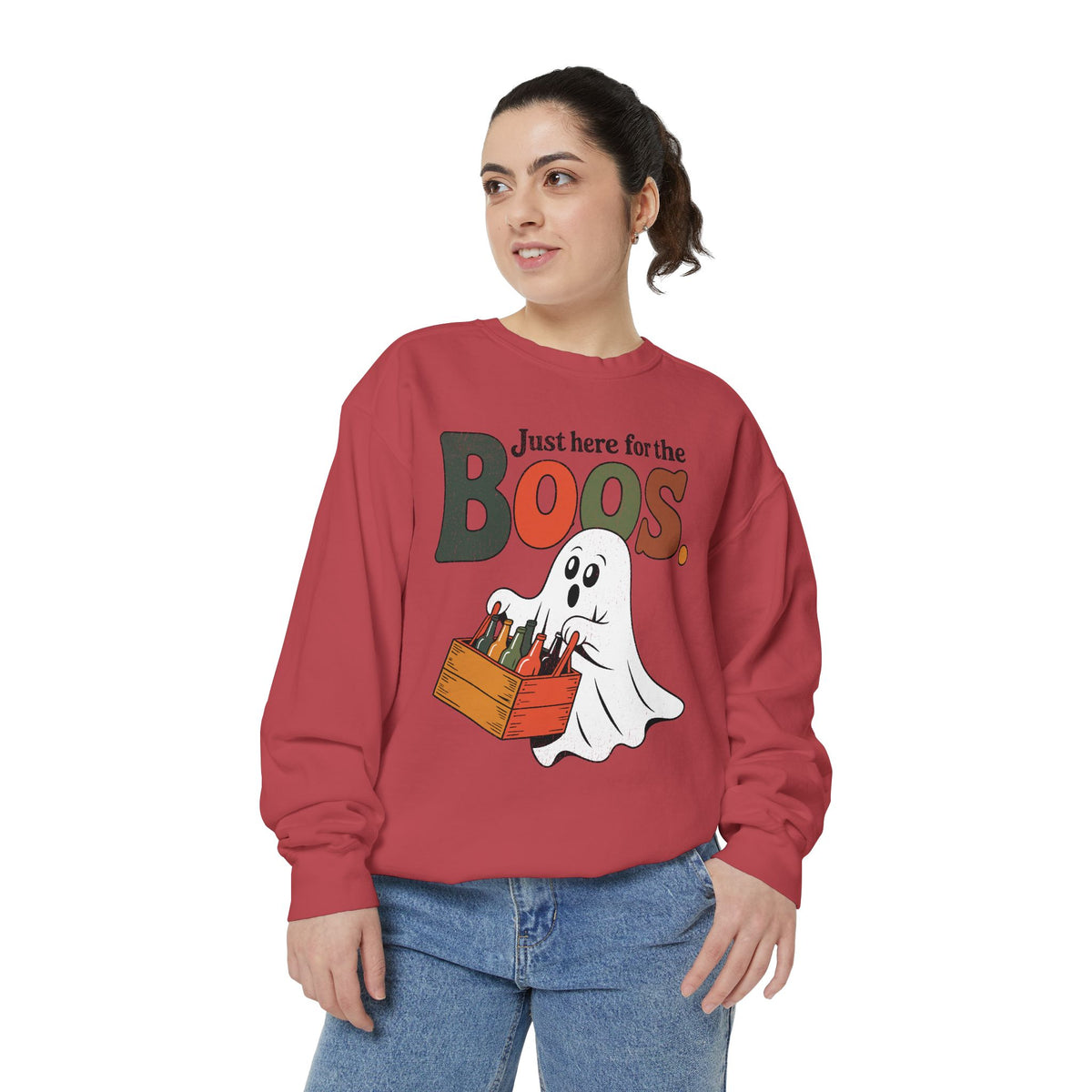 Funny Halloween Ghost Sweatshirt, Where My Boos At Party Pullover, Spooky Season Drinking Gift for Beer Lover, Adult Costume Party Outfit