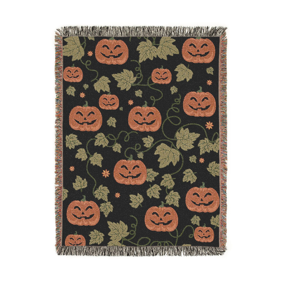 Vintage Pumpkin Halloween Blanket, Spooky Jack O Lantern Throw for Cozy Fall Home Decor, Rustic Autumn Sofa Blanket, Halloween Gift