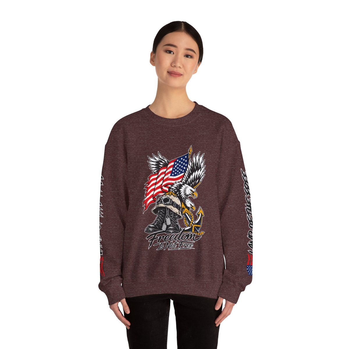 Freedom Is Not Free Sweatshirt, Patriotic Eagle Pullover, American Flag Military Style, Veterans Gift, USA Pride, Americana Clothing