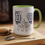 Personalized Super Dad Coffee Mug, Custom Dad Mug with Kids Names, Father's Day Gift for Dad, Dad for Life Coffee Cup, Gift from Children