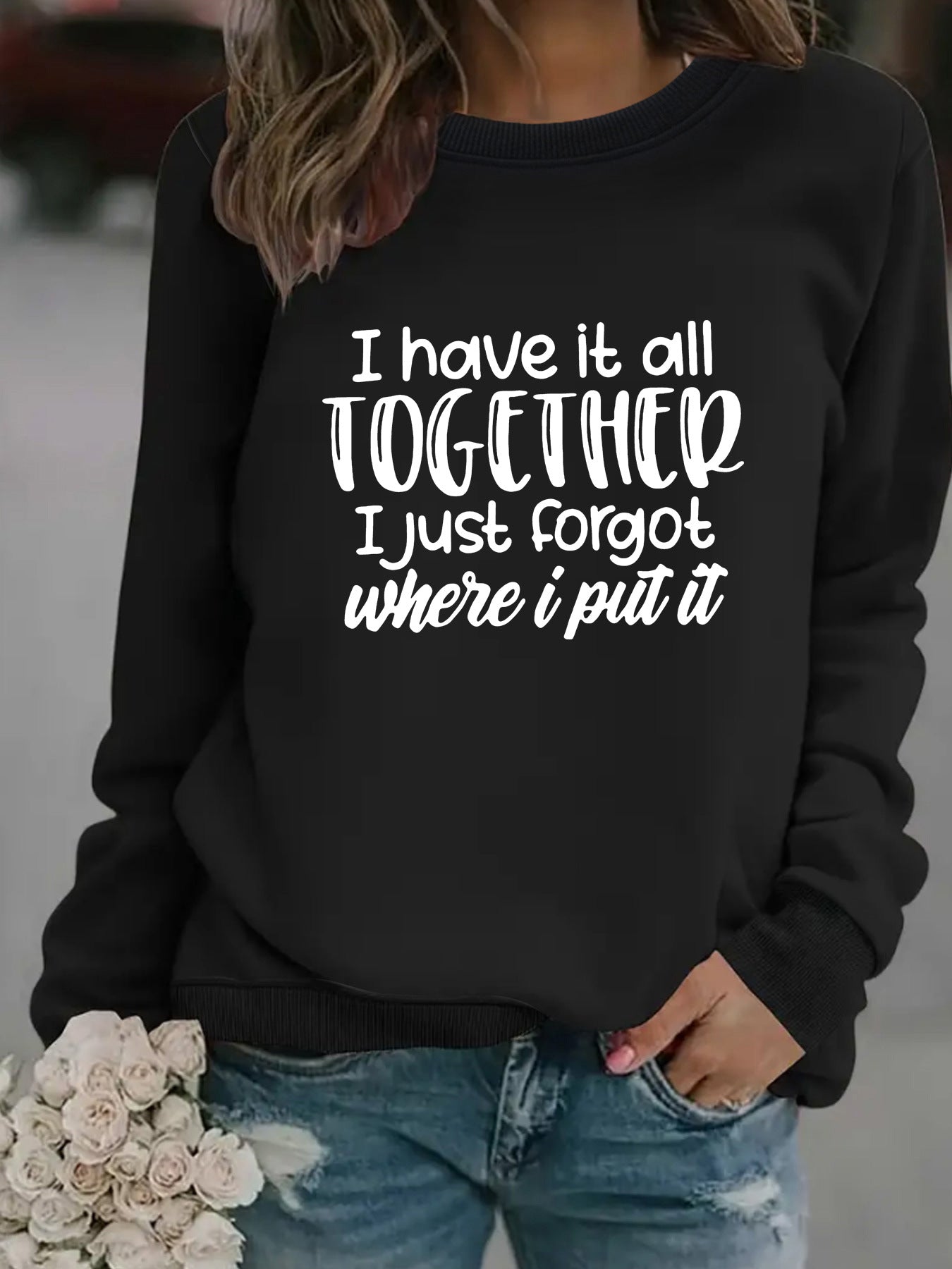 TOGETHEK printed pullover sweatshirt sweatshirt