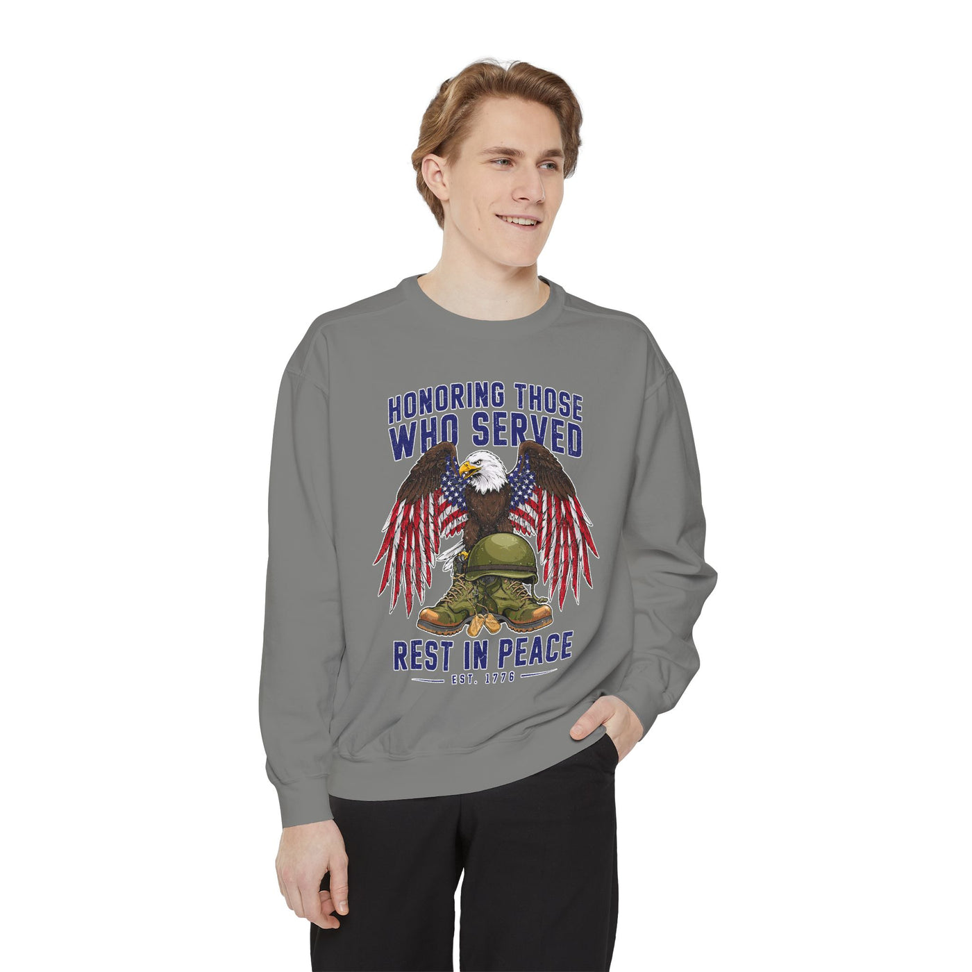 Honoring Those Who Served Sweatshirt, Military Memorial Crewneck, Fallen Soldier Tribute, Veteran Remembrance Gift, Patriotic Eagle Top