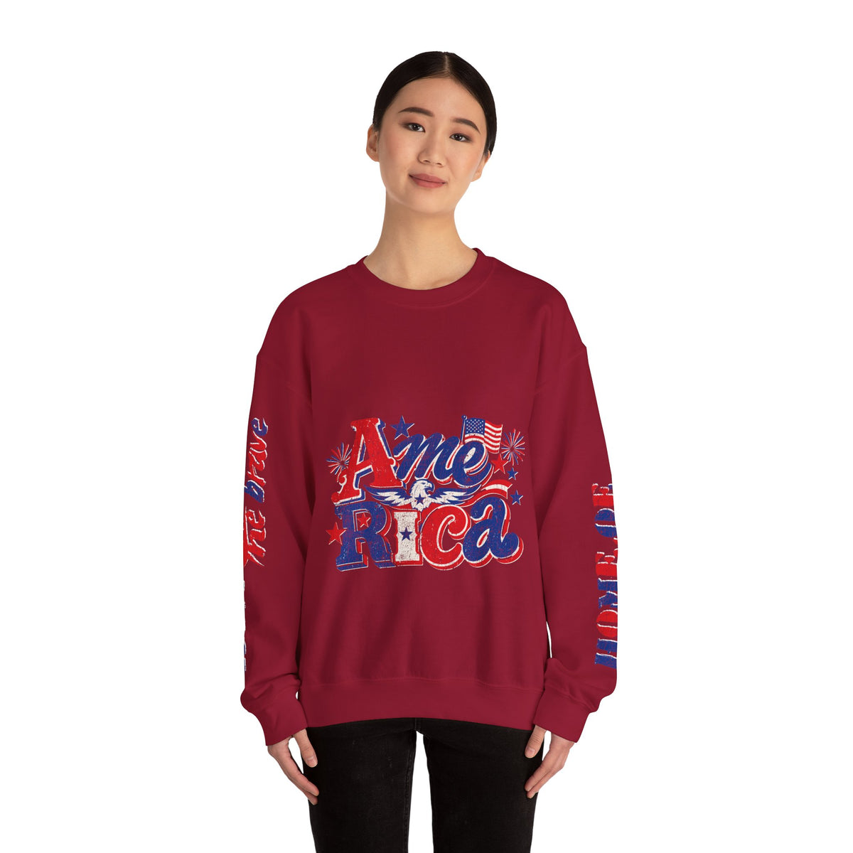 America Graphic Sweatshirt, Vintage USA Pullover, Patriotic American Flag Top, Fourth of July Outfit, Americana Gift for Women
