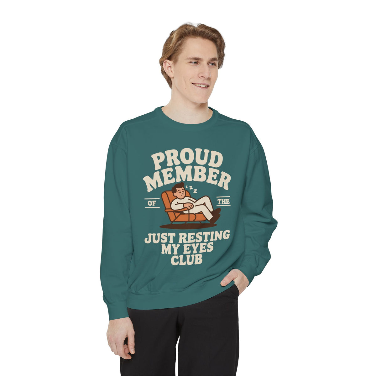 Funny Just Resting My Eyes Club Comfort Colors Sweatshirt, Tired Parent Crewneck, Sleep Lover Gift, Introvert Humor Pullover