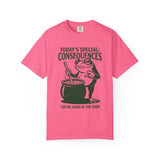 Funny Frog Consequences Shirt Comfort Colors Tee, Today's Special Consequences Teacher Shirt, Classroom Humor Gift, Retro Frog Graphic Tee