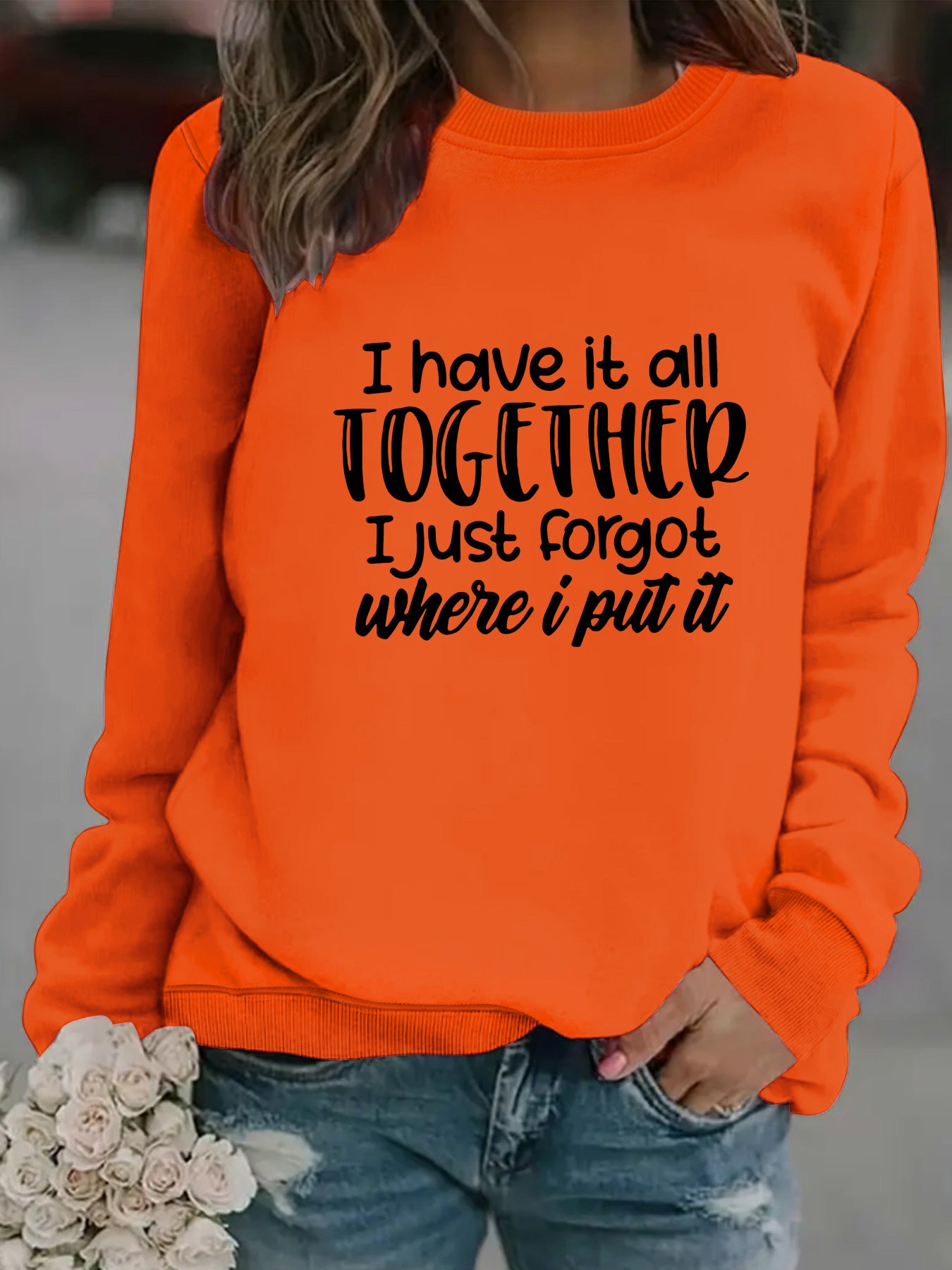 TOGETHEK printed pullover sweatshirt sweatshirt