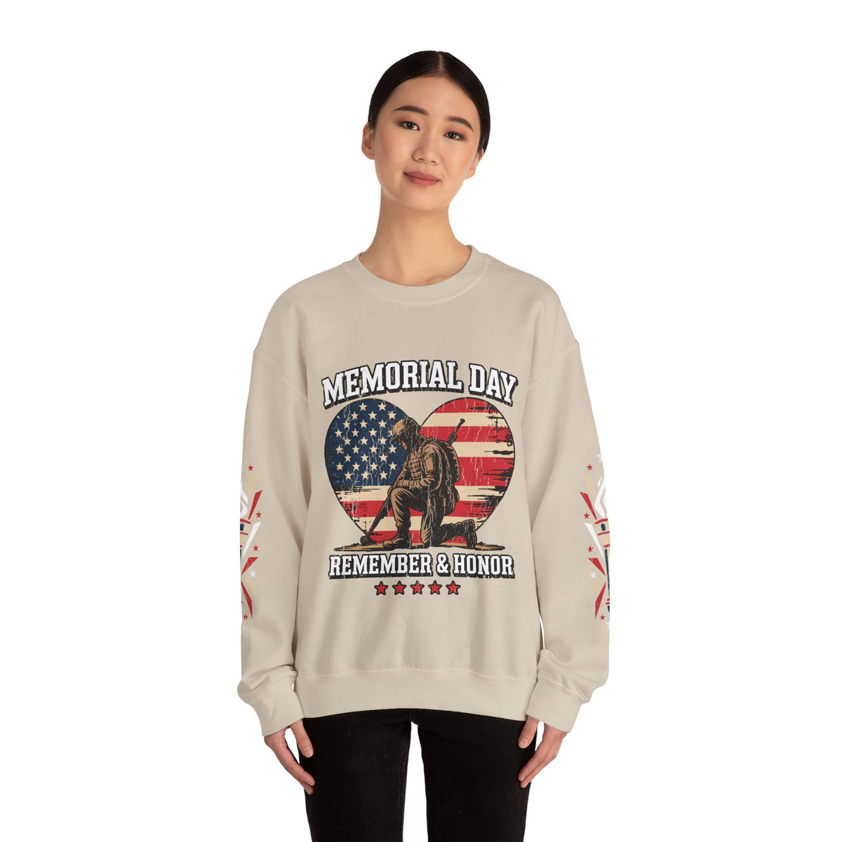 Memorial Day Sweatshirt, Patriotic Military Pullover, Remember and Honor American Flag Crewneck, Veteran Gift, Memorial Day Shirt