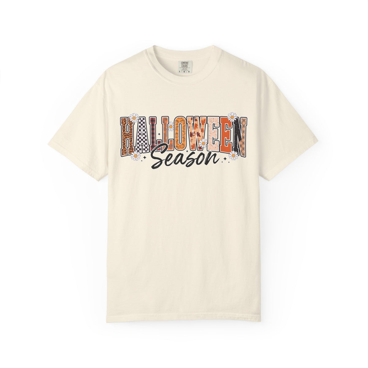 Halloween Season Shirt, Leopard Plaid Pumpkin Letter Graphic Tee, Cute Fall Gift for Women, Spooky October Outfit for Teachers and Moms