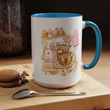 Cute Baking Stand Mixer Coffee Mug, Personalized Baker Gift for Her, Aesthetic Pastry Chef Kitchen Ceramic Tea Cup with Dark Blue Handle