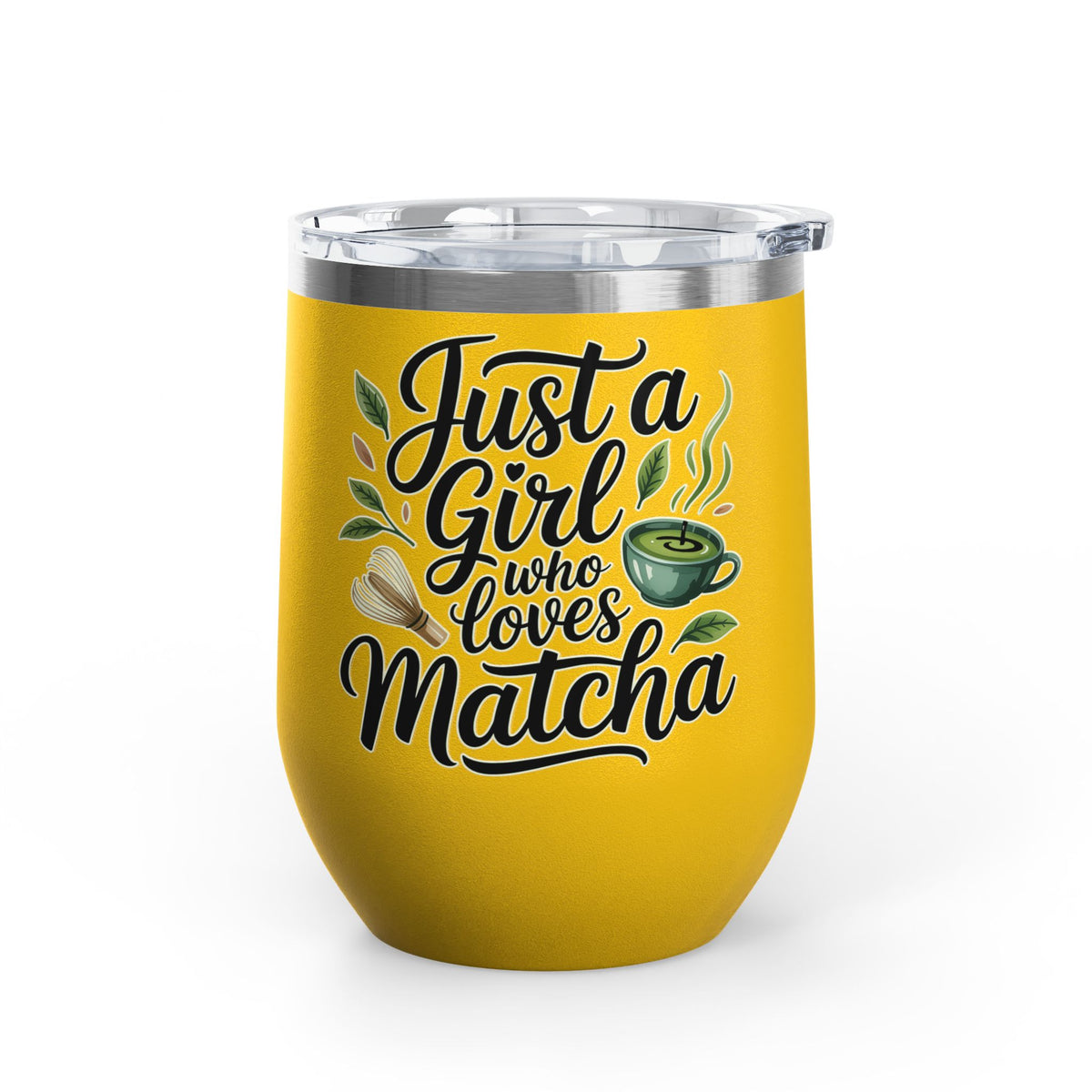 Matcha Lover Wine Tumbler, Just a Girl Who Loves Matcha, Cute Green Tea Tumbler, Matcha Gift for Her, Cafe Lover Gift, Cozy Drinkware