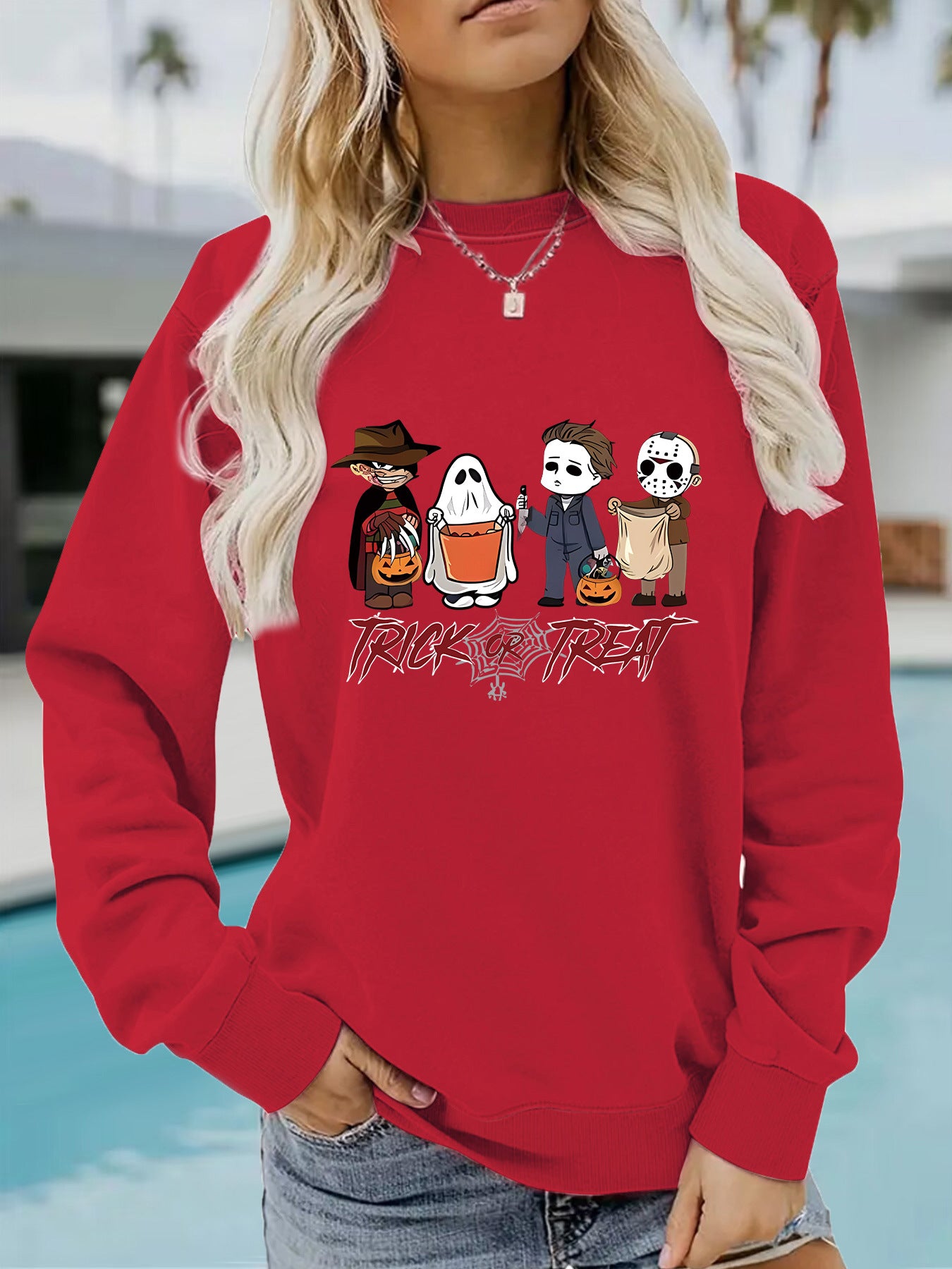 Printed pullover sweatshirt sweatshirt
