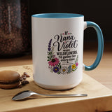 Nana Violet Wildflower Mug, Floral Grandmother Coffee Cup, Sentimental Gift from Grandchild, Birthday or Mothers Day Present