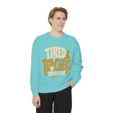 Tired Teachers Coffee Club Comfort Colors Sweatshirt, Funny Teacher Coffee Shirt, Educator Gift, Teacher Life Pullover