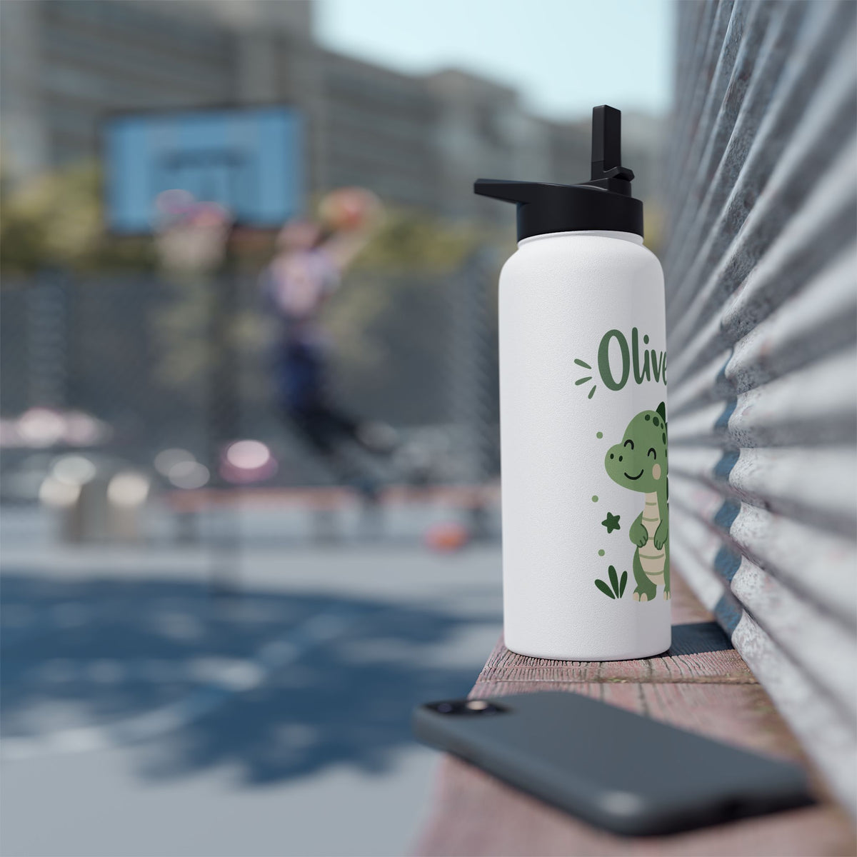 Dinosaur Personalized Water Bottle, Custom Name Drink Bottle, Adventure Gift, Kids School Bottle, Birthday Gift, Reusable Hydration Bottle