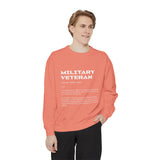 Military Veteran Definition Sweatshirt, Funny Veteran Crewneck, Sarcastic Armed Forces Gift, Retirement Pullover for Proud Service Member