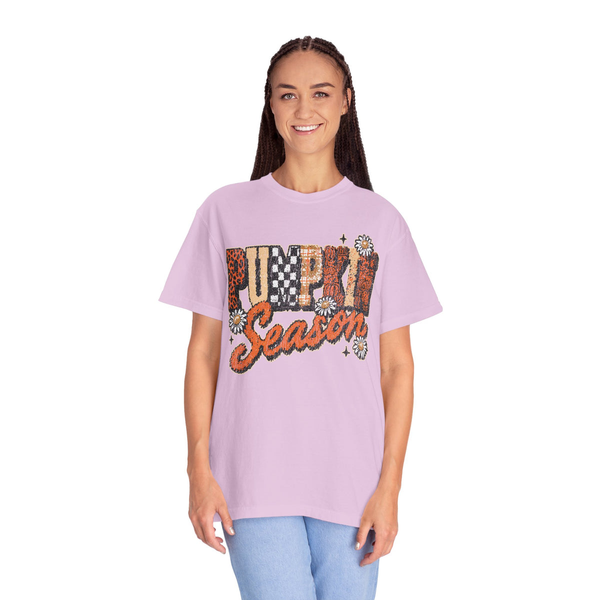 Pumpkin Season Shirt, Retro Leopard Checker Fall Graphic Tee, Cute Autumn Gift for Women, Cozy Thanksgiving October Outfit for Her