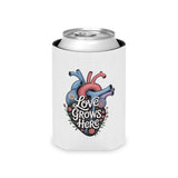 Love Grows Here Can Cooler, Floral Anatomical Heart Drink Sleeve, Mental Health Gift, Self Love Gift, Encouraging Gift for Her