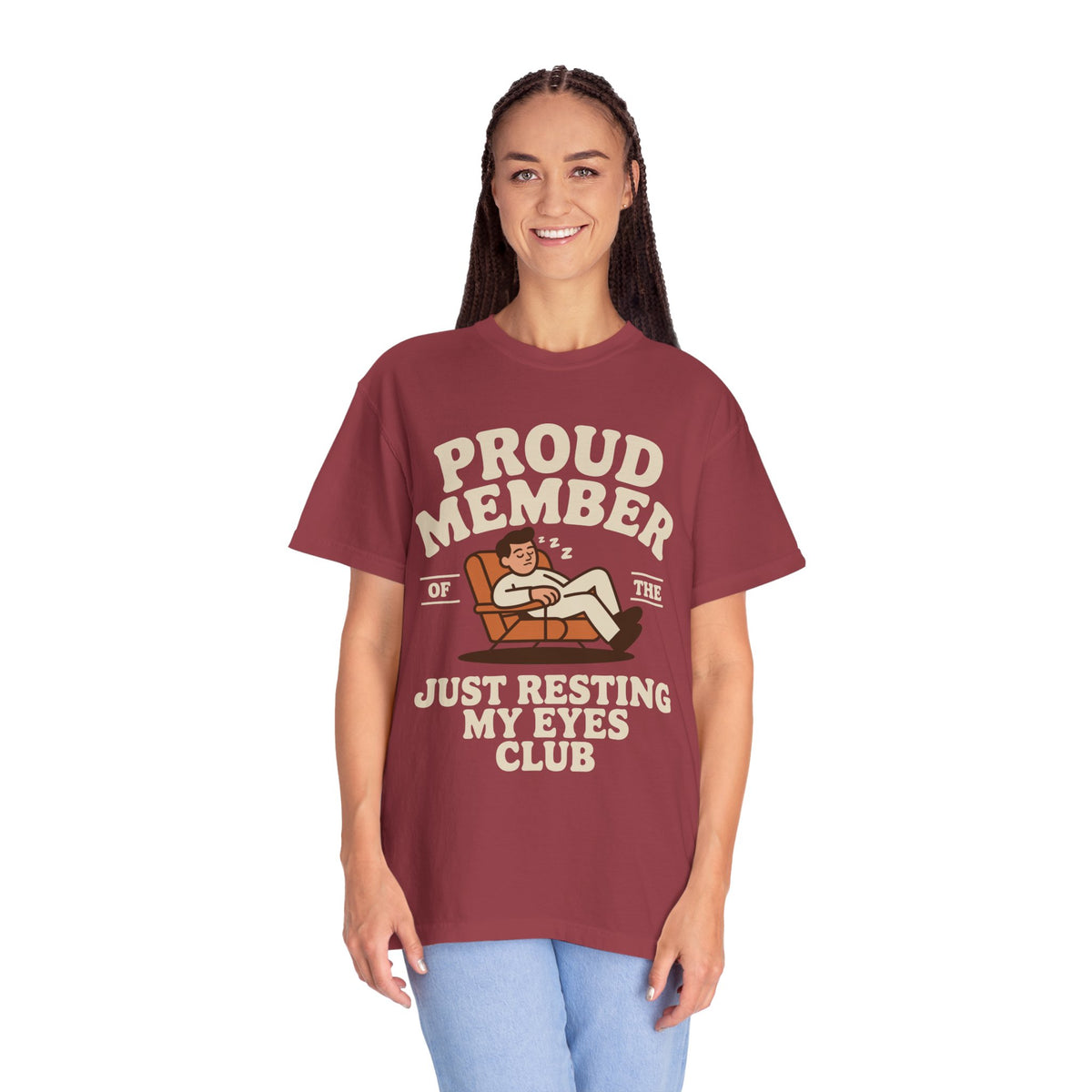 Funny Nap Lover Comfort Colors Shirt, Just Resting My Eyes Club Tee, Tired Adult Humor Shirt, Relaxation Graphic Tee Gif